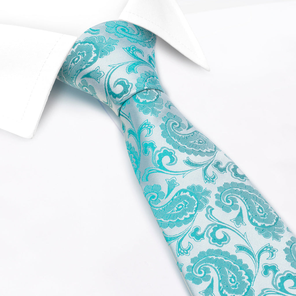 paisley teal tie