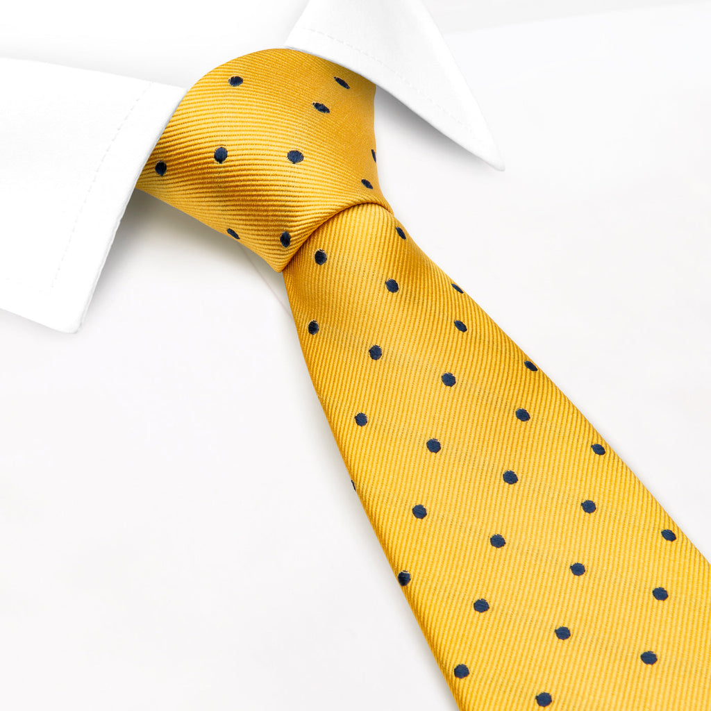 yellow black polka dot tie