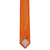 Orange Micro Square Woven Slim Silk Tie