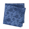 Navy Blue Floral Woven Silk Handkerchief