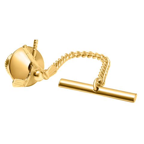 Gold 9ct Crossed Golf Clubs Tie Tack