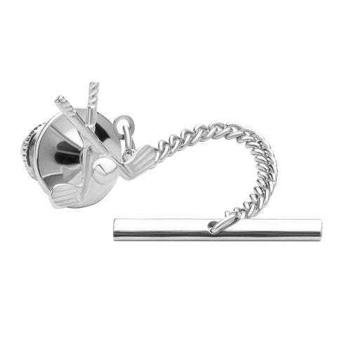 Sterling Silver Crossed Golf Clubs Tie Tack