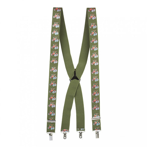 Country Green with Red Tractor Braces