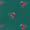 Ice Skating Santa Green Woven Tie