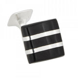 Sterling Silver Onyx Wave Cufflinks