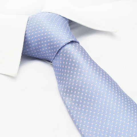 Light Blue & Pink Neat Pin Dot Silk Tie