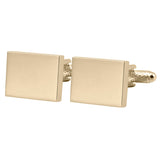 Gold Rectangle Initial Cufflinks