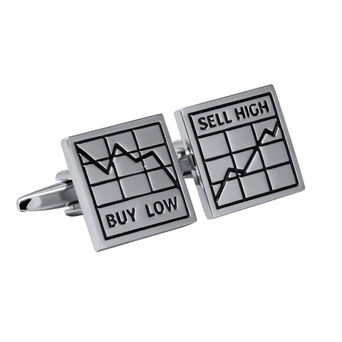 Buy Low Sell High Stockbroker Cufflinks