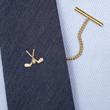 Gold 9ct Crossed Golf Clubs Tie Tack