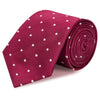 Burgundy Polka Dot Woven Silk Tie