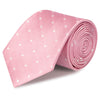 Pink & White Polka Dot Woven Silk Tie