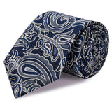 Blue Large Paisley Silk Tie