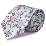 Blue & Pink Luxury Floral Silk Tie