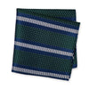 Green Textured Classic Striped Silk Handkerchief