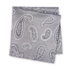 Silver Large Paisley Silk Handkerchief
