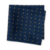 Navy & Yellow Polka Dot Woven Silk Handkerchief