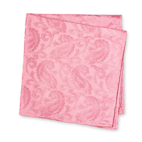 Classic Pink Paisley Silk Handkerchief