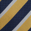 Yellow & Navy Textured Classic Striped Silk Tie