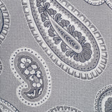 Silver Large Paisley Silk Tie