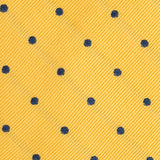 Yellow & Navy Polka Dot Woven Silk Tie