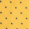 Yellow & Navy Polka Dot Woven Silk Tie