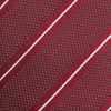 Dark Red Striped Micro Dot Silk Tie