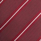 Dark Red Striped Micro Dot Silk Tie