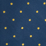 Navy & Yellow Polka Dot Woven Silk Tie