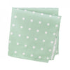 Mint Green Silk Handkerchief With White Polka Dots