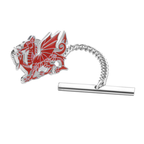 Sterling Silver Enamel Welsh Dragon Tie Tack