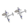 Sterling Silver Enamel Spitfire Cufflinks