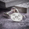 Sterling Silver Oval Feature Hallmarked Cufflinks