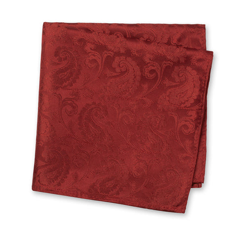 Classic Wine Paisley Silk Handkerchief