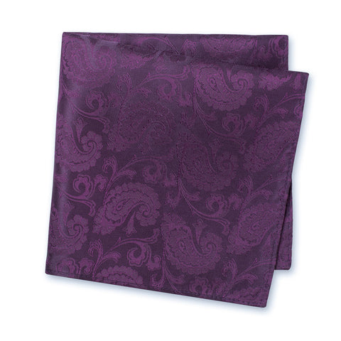 Classic Purple Paisley Silk Handkerchief