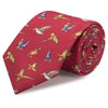 Wine Printed Game Bird Luxury Silk Tie