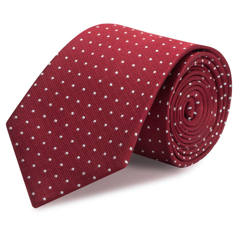 Wine Micro Spot Silk Tie