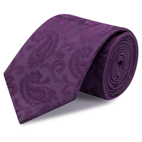 Classic Purple Paisley Silk Tie