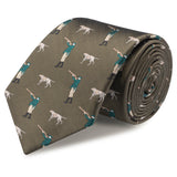 Country Green Herringbone Shooting Silk Tie