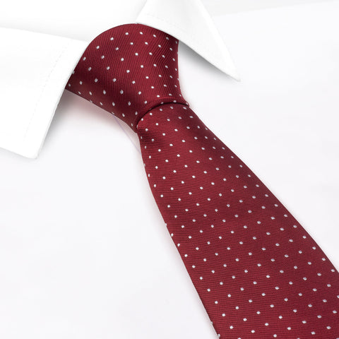 Wine Micro Spot Silk Tie