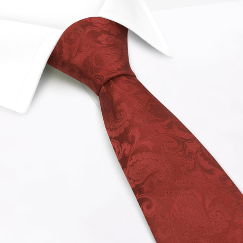 Classic Wine Paisley Silk Tie