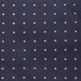 Navy & Pink Micro Spot Silk Tie