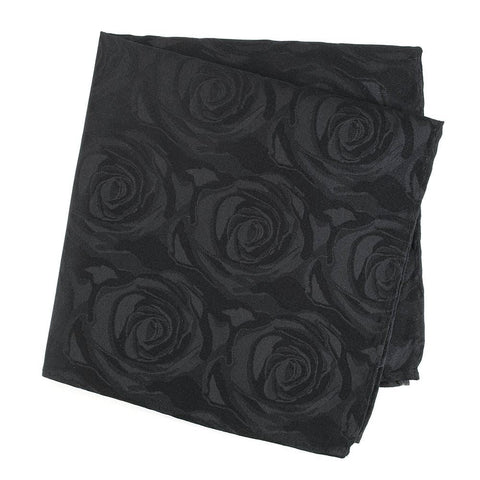 Black Rose Silk Handkerchief