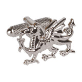 Rhodium Plated Welsh Dragon Cufflinks