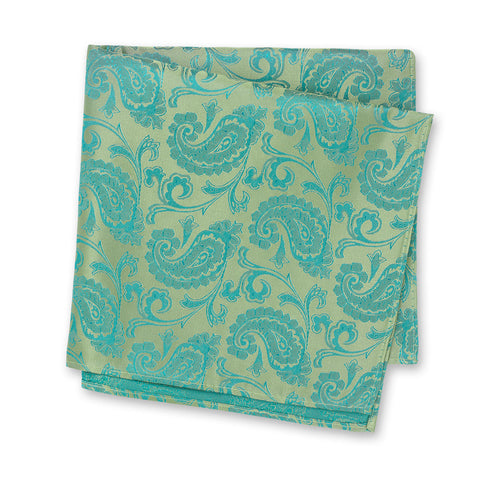 Classic Jade Paisley Silk Handkerchief