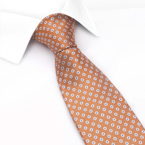 Orange & Blue Classic Oxford Spot Silk Tie