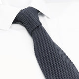 Charcoal Grey Knitted Square Cut Silk Tie