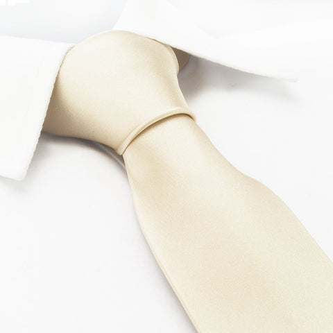 Plain Ivory Silk Tie