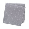 Silver Polka Dot Woven Silk Handkerchief