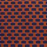 Navy & Orange Lattice Silk Tie