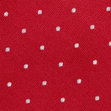 Red Polka Dot Woven Silk Tie